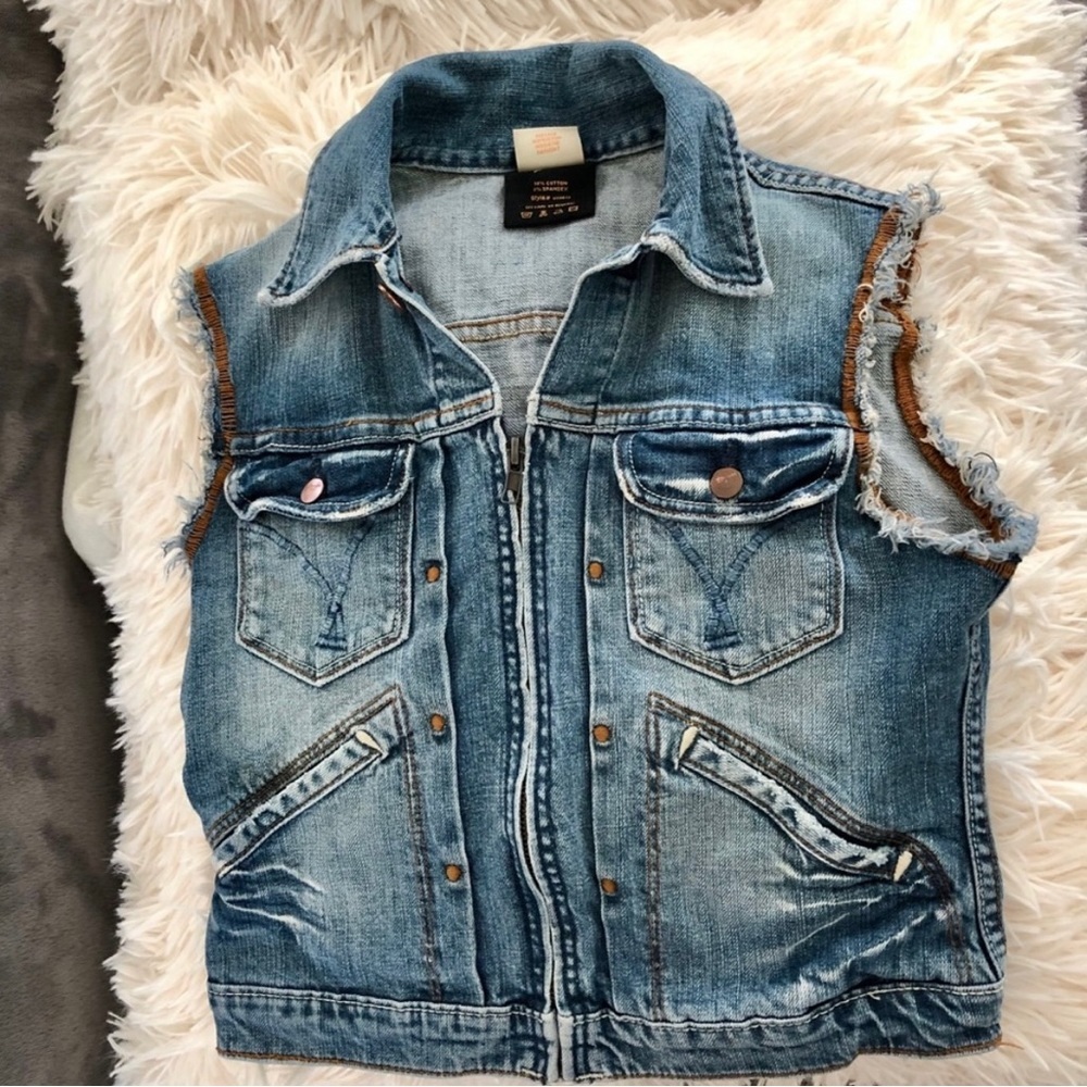 VINTAGE Girls Jean Jacket Vest | Size: S (Girl) | V
